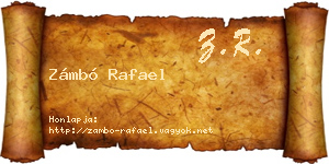 Zámbó Rafael névjegykártya
